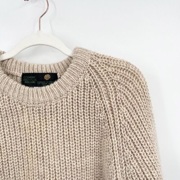 Country‎ Knitwear Ireland Fisherman Sweater Mens M Brown Hand Knit 100% Wool - Picture 2 of 10